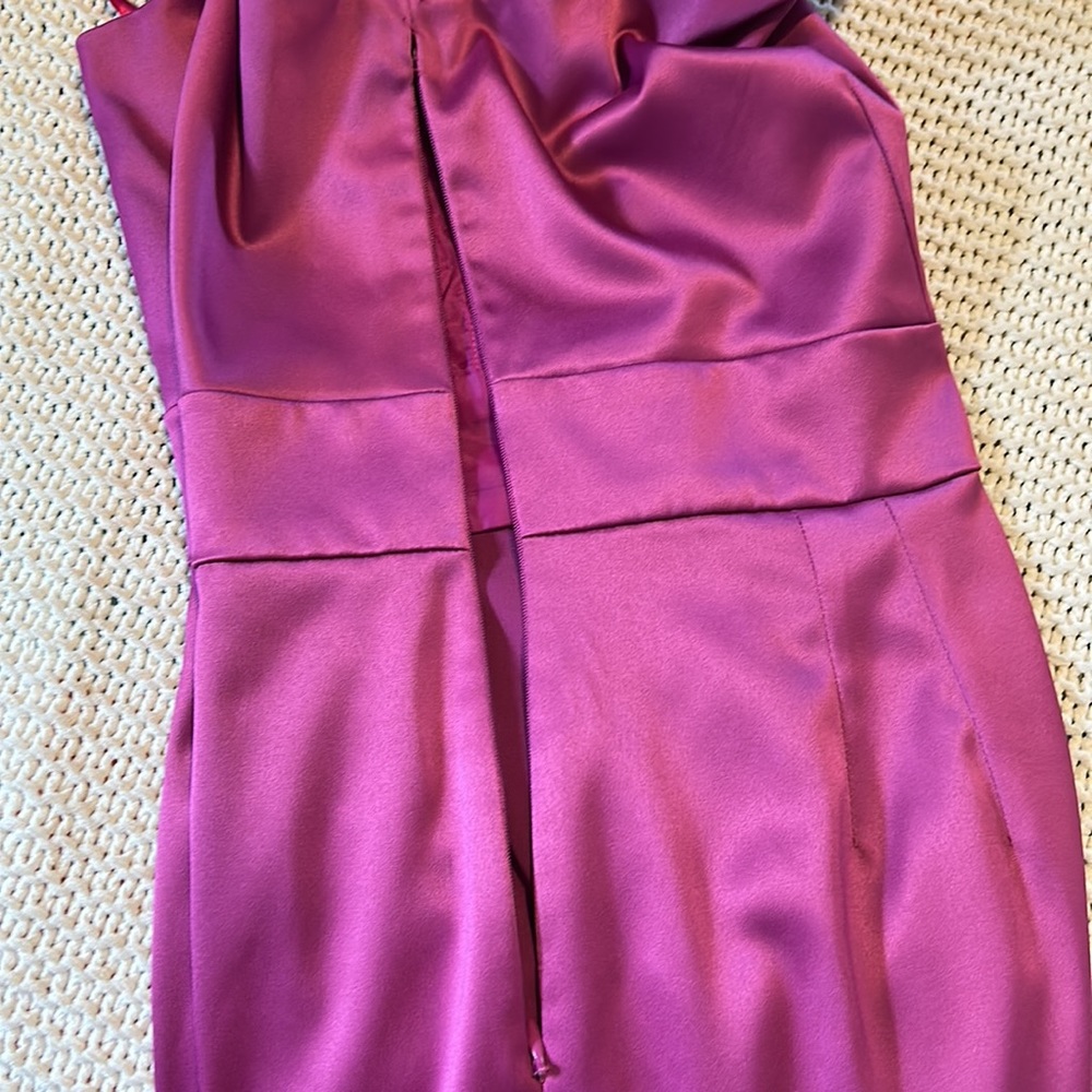 Collection by Dressbarn Ruffle Neck Purple Dress Women's Size 14 - Picture 8 of 10